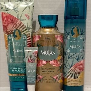 NWT LIMITED RELEASE DISNEY MULAN BODY CARE TRIO. BODY WASH, LOTION AND MIST